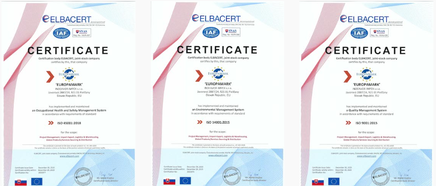 EUROPAMARK Achieves Key Certifications in Quality, Environmental, and Occupational Health & Safety Management